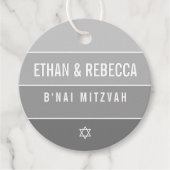 BAR MITZVAH moderner, fettfreier Omelblock grau Geschenkanhänger (Vorderseite)