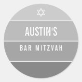BAR MITZVAH moderner, fettfreier Omelblock grau Runder Aufkleber (Vorderseite)