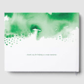 BAR MITZVAH Moderner Goldstar cool grüne Aquarellf Gästebuch (Rückseite)