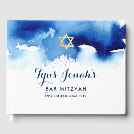 BAR MITZVAH Moderner Goldstar Gästebuch