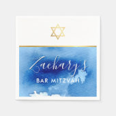 BAR MITZVAH Moderner Goldstar Serviette (Vorderseite)
