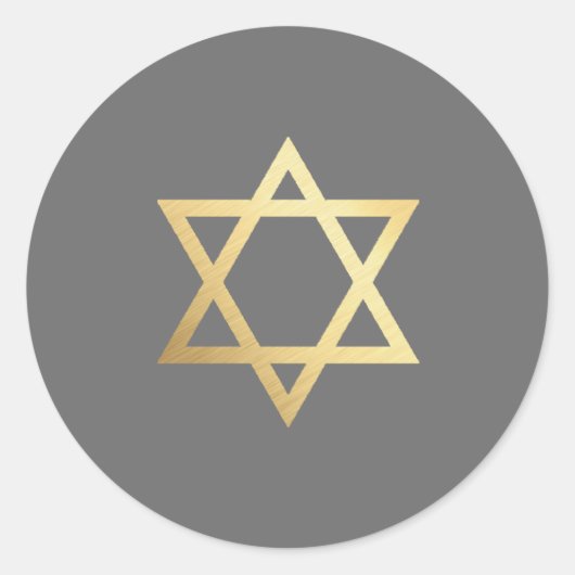 BAR MITZVAH Moderner Graugoldstar Runder Aufkleber (Vorderseite)