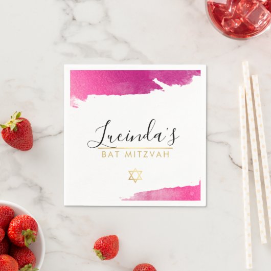 BAR MITZVAH Moderner Luxus goldfarbenes goldfarben Serviette (Beispiel)