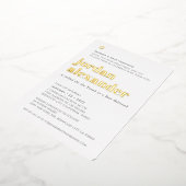 BAR MITZVAH moderner Minimal fett neutraler Grau Folieneinladung (Gedreht)