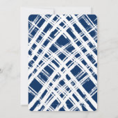 BAR MITZVAH moderner, minimalistischer Marineblau Einladung (Rückseite)