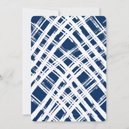 BAR MITZVAH moderner, minimalistischer Marineblau Einladung (Rückseite)