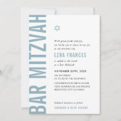 BAR MITZVAH Moderner Minimaljunge duk blau Einladung (Vorderseite)