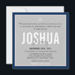 BAR MITZVAH Moderner Name Graublau dunkelmarinebla Einladung<br><div class="desc">durch kat massard >>> kat@simplysweetPAPERIE.com << << CONTACT ME für den benutzerdefinierten Wortlaut oder um irgendwelche Zeilen in hebräischer Liebe das Design hinzuzufügen, aber möchte einige Änderungen sehen - ein anderes Farbschema, Produkt, ein Foto hinzufügen oder angepasst für einen anderen Anlass - keine Sorgen einfach kontaktieren Sie mich - ich...</div>