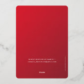 BAR MITZVAH Moderner roter Bordeaux-Farbverlauf Go Folieneinladung (Rückseite)