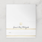 BAR MITZVAH Moderner, schlichter Goldfolienstern Platzkarte (Außenseite Aufgefaltet)