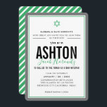 BAR MITZVAH Moderner Star Junge sportlich-grün Einladung<br><div class="desc">durch kat massard >>> kat@simplysweetPAPERIE.com << << CONTACT ME für den benutzerdefinierten Wortlaut oder um irgendwelche Zeilen in hebräischer Liebe das Design hinzuzufügen, aber möchte einige Änderungen sehen - ein anderes Farbschema, Produkt, ein Foto hinzufügen oder angepasst für einen anderen Anlass - keine Sorgen einfach kontaktieren Sie mich - ich...</div>