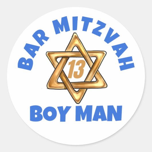 Bar Mitzvah Moderner Star von David Runder Aufkleber (Vorderseite)