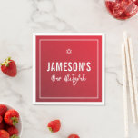BAR MITZVAH Moderner Sternroter Bordeaux-Farbverla Serviette<br><div class="desc">von kat massage >>> WWW.SIMPLYSWEETPAPERIE.COM <<<</div>
