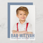 Bar Mitzvah Moderner und Einfaches Star von David Einladung (Vorne/Hinten)
