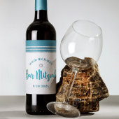 Bar Mitzvah Modernes Aquamarines Silver Tallit Fet Weinetikett