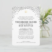 BAR MITZVAH Modernes Edelgold Einladung (Stehend Vorderseite)