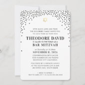 BAR MITZVAH Modernes Edelgold Einladung (Vorderseite)