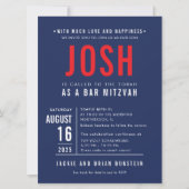 BAR MITZVAH Modernes, fettfreies Blockschiff JOSH Einladung (Vorderseite)