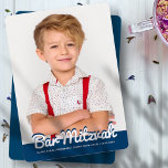 Bar Mitzvah Modernes Foto Einladung<br><div class="desc">Dieses Design besteht aus spielerisch kursiven Skripten,  die durch einfache san-Serif Typografie bekämpft werden. Dieses Design ist modern und einfach. Fügen Sie ein Foto hinzu. Abrufbar unter: http://www.zazzle.com/store/selectpartysupplies</div>