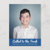 Bar Mitzvah Modernes Foto Einladung Postkarte (Vorderseite)