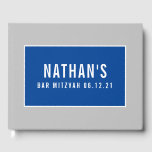 BAR MITZVAH Modernes geometrisches Muster grau Gästebuch<br><div class="desc">von kat massage >>> https://linktr.ee/simplysweetpaperie <<<</div>