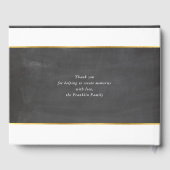 BAR MITZVAH Modernes Grauschalkpappgoldschreiben Gästebuch (Rückseite)