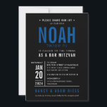 BAR MITZVAH Modernes, kaltblauer Block Einladung<br><div class="desc">von kat massard >>> WWW.SIMPLYSWEETPAPERIE.COM << - - - - - - - - - - - - KONTAKTIEREN SIE MICH, um Ihren Typ perfekt Liebe das Design, aber möchte einige Veränderungen sehen - ein anderes Farbschema, Produkt, ein Foto oder angepasst für einen anderen Anlass - keine Sorgen einfach kontaktieren...</div>