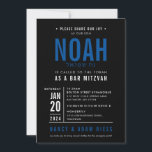BAR MITZVAH Modernes, kaltblauer Block Einladung<br><div class="desc">von kat massard >>> WWW.SIMPLYSWEETPAPERIE.COM << - - - - - - - - - - - - KONTAKTIEREN SIE MICH, um Ihren Typ perfekt Liebe das Design, aber möchte einige Veränderungen sehen - ein anderes Farbschema, Produkt, ein Foto oder angepasst für einen anderen Anlass - keine Sorgen einfach kontaktieren...</div>