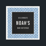 BAR MITZVAH Modernes, kaltblauer Block Serviette<br><div class="desc">von kat massage >>> WWW.SIMPLYSWEETPAPERIE.COM <<<</div>