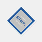 BAR MITZVAH Modernes, kaltblauer Block Serviette (Ecke)