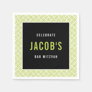 BAR MITZVAH Modernes Metallgitter Limon schwarz Serviette
