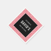 BAR MITZVAH Modernes Metallgitter rot Serviette (Ecke)