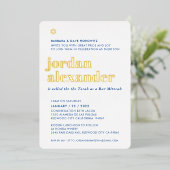 BAR MITZVAH Modernes, minimalistisches königliches Folieneinladung (Stehend vorne)