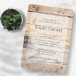 Bar Mitzvah Modernes Rustikales Holz Einladung<br><div class="desc">Besteht aus handgeschriebenem Schriftart auf rustikalem Holzhintergrund Dieses Design wurde von Select Party Supplies entworfen,  exklusiv für Zazzle. Abrufbar unter: http://www.zazzle.com/selectpartysupplies</div>