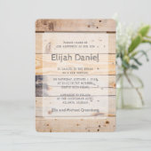 Bar Mitzvah Modernes Rustikales Holz Einladung (Stehend Vorderseite)