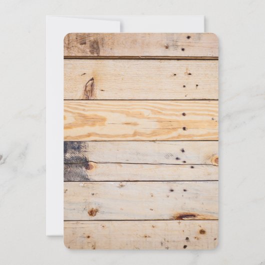 Bar Mitzvah Modernes Rustikales Holz Einladung (Rückseite)