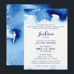 BAR MITZVAH Modernes, stilvolles, blaues Aquarew Einladung<br><div class="desc">von kat massard >>> kat@simplysweetPAPERIE.com << - - - - - - - - - - - - - - - - - - - - - - - - - - - - - - - - - - - - - - - - - - - - -...</div>