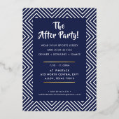 BAR MITZVAH Modernes, stilvolles Kalligrafiegrottg Folieneinladung (Rückseite)