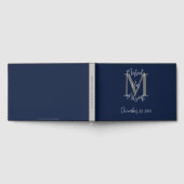 Bar Mitzvah Monogram Blue Gray White Sign-In Gästebuch (Voll)