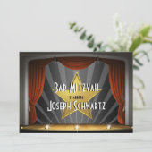 Bar Mitzvah Movie Star Einladung (Stehend Vorderseite)