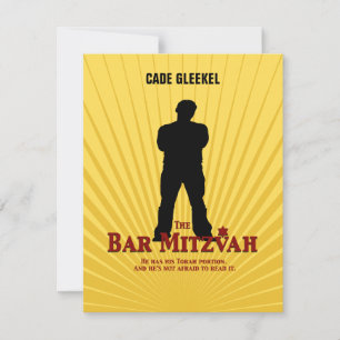 Bar Mitzvah Movie Star Repcard/Cade RSVP Karte