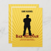 Bar Mitzvah Movie Star Repcard/Cade RSVP Karte (Vorne/Hinten)