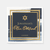 Bar Mitzvah Napkins | Abstraktes Blau Serviette (Vorderseite)