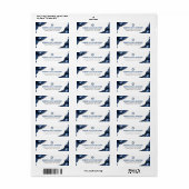 Bar Mitzvah Navy Blue Agate Silver Rücksendeadress (Vorne)