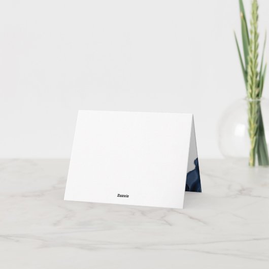 Bar Mitzvah Navy Blue Agate Skript Einfache Minima Dankeskarte (Rückseite)