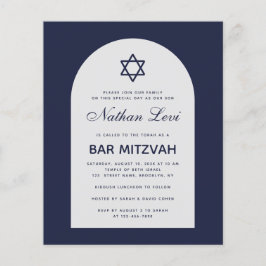 Bar Mitzvah Navy Blue Arch Einladung