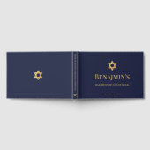 Bar Mitzvah Navy Blue Faux Gold Star of David Boy Gästebuch (Voll)