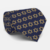 Bar Mitzvah Navy Blue Imitate Gold Star von David Krawatte (Gerollt)