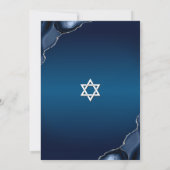 Bar Mitzvah Navy Blue Ombre Agate Modernes Skript Einladung (Rückseite)