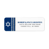 Bar Mitzvah Navy Blue Silver Tallit Rücksendeadres (Vorne)